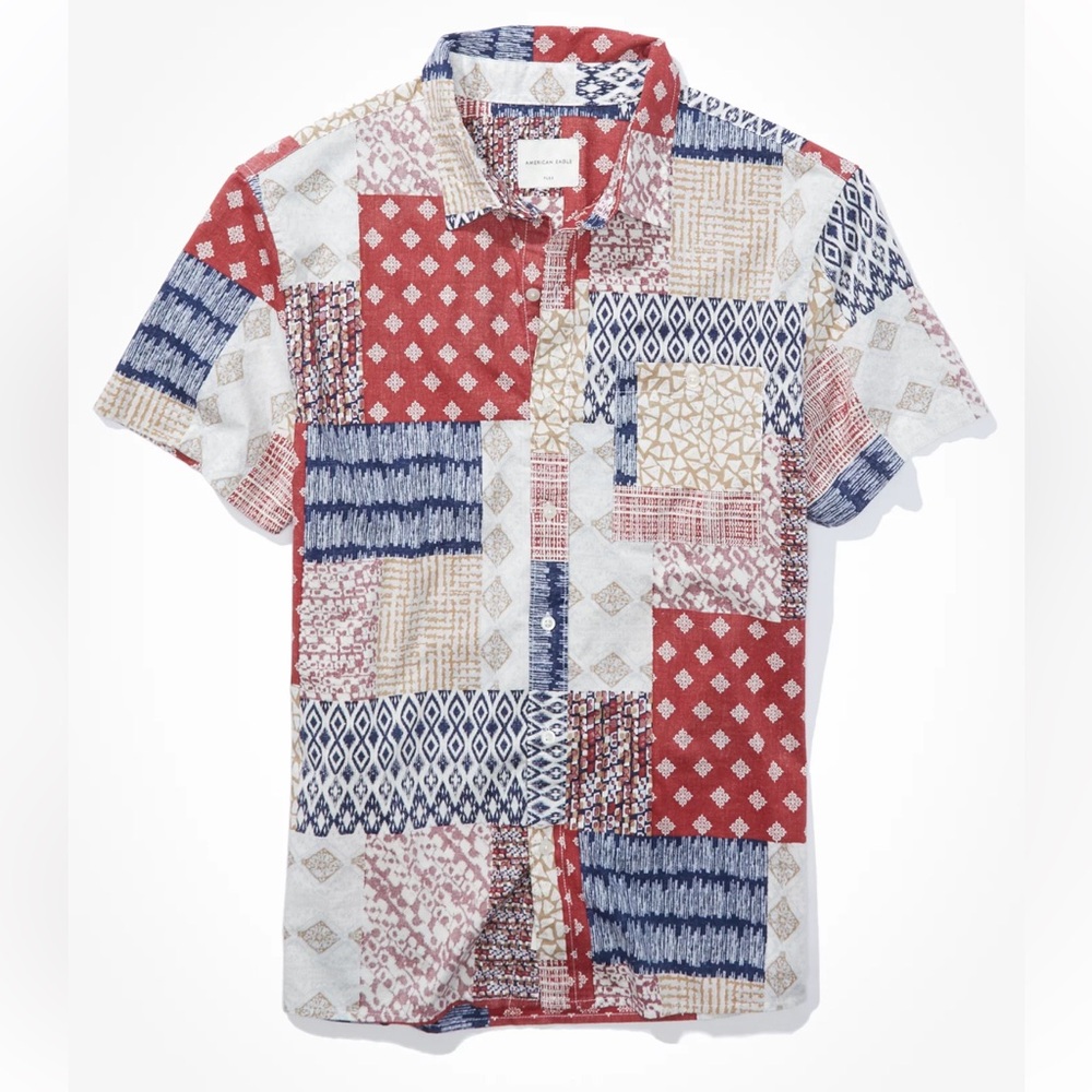 American Eagle Patchwork Shirt - image 1